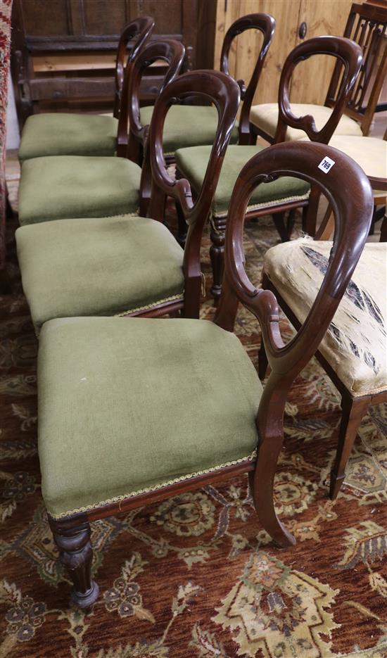 A set of six Victorian mahogany balloon-back dining chairs